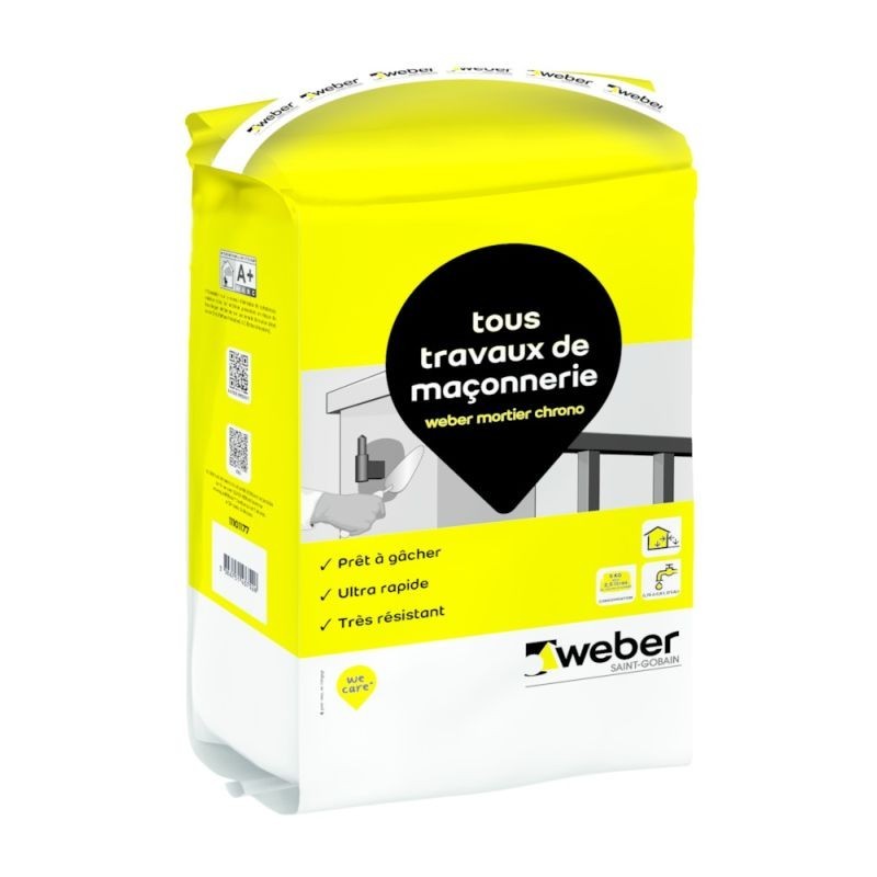 Mortier de maçonnerie ultra rapide WEBER MORTIER CHRONO - Weber | Foxbow